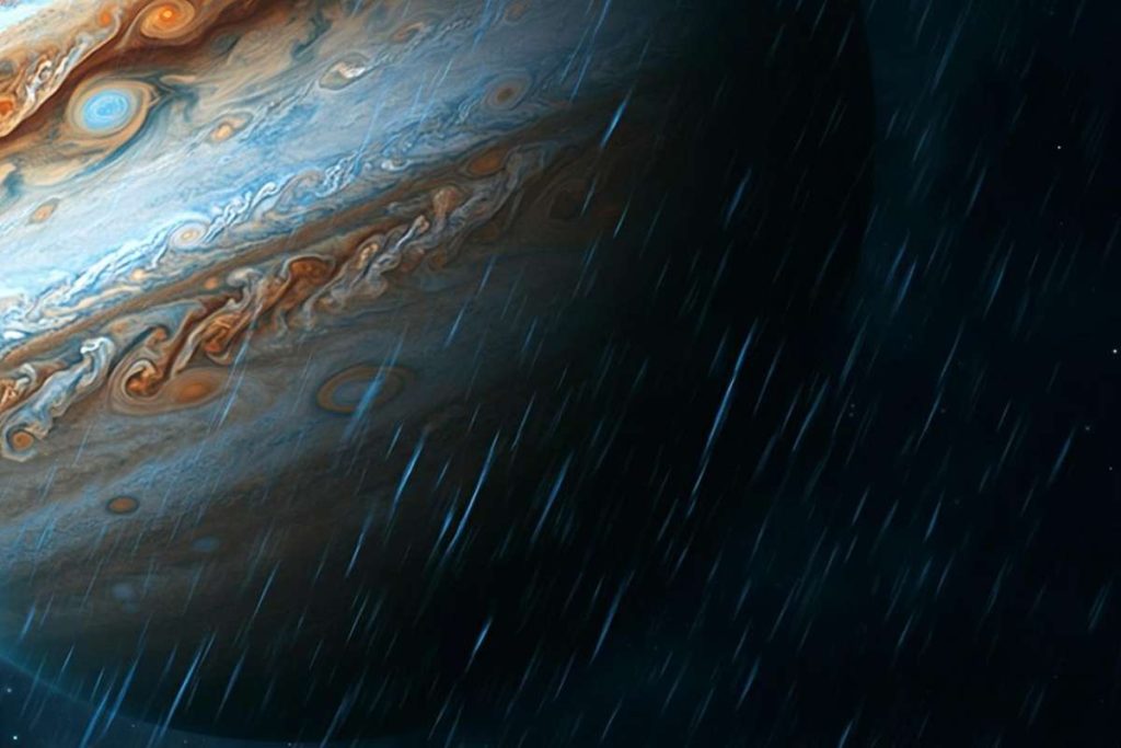 Giove: scoperte sorprendenti sulle tempeste di pioggia ghiacciata di acqua e ammoniaca