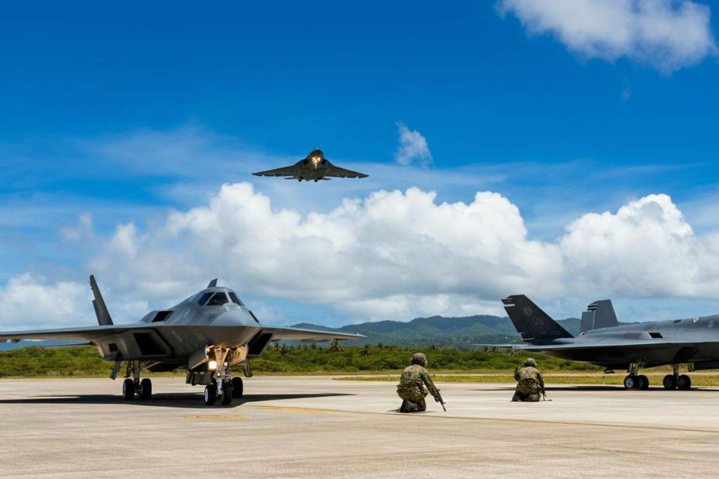 B-2 stealth bombers take off from Missouri for Guam mission