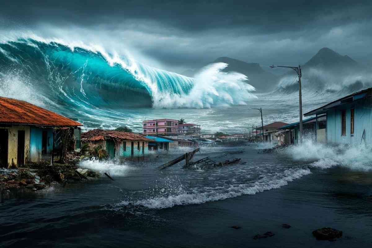 Onde devastanti nel distretto russo: un tsunami da 5 metri colpisce la costa