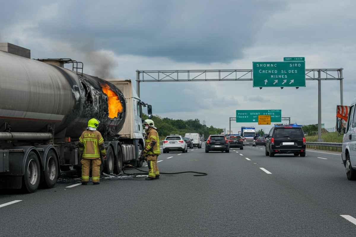 Incendio di un camion cisterna di Gpl sull’A1: 40 km di autostrada bloccati tra Orte e Roma