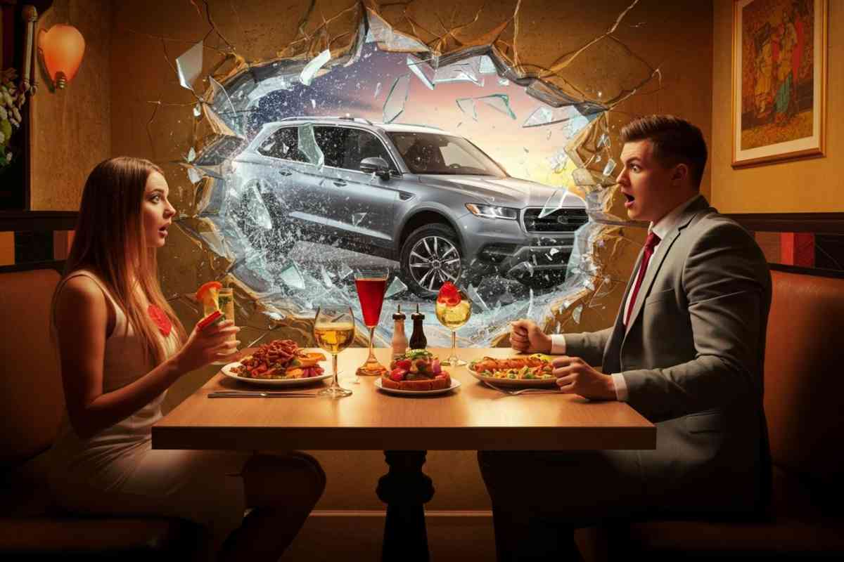 Influencer travolti da un Suv mentre sono in diretta social in un ristorante: il video choc