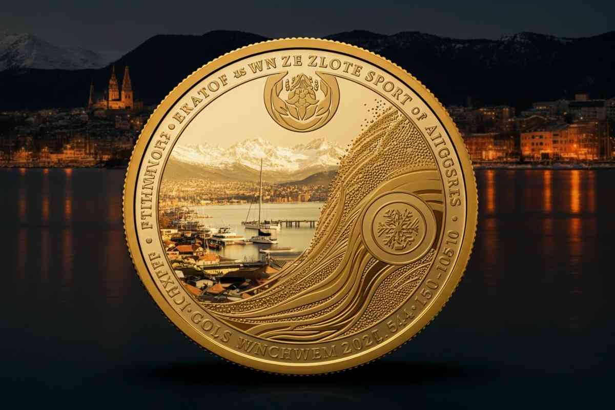 La moneta d'oro che celebra i Giochi olimpici di Milano-Cortina 2026