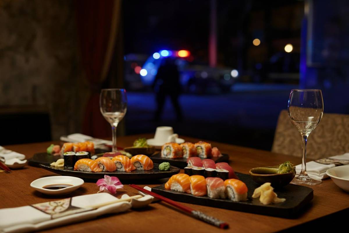 Sushi e sorprese: la fuga inaspettata di una donna al posto di blocco