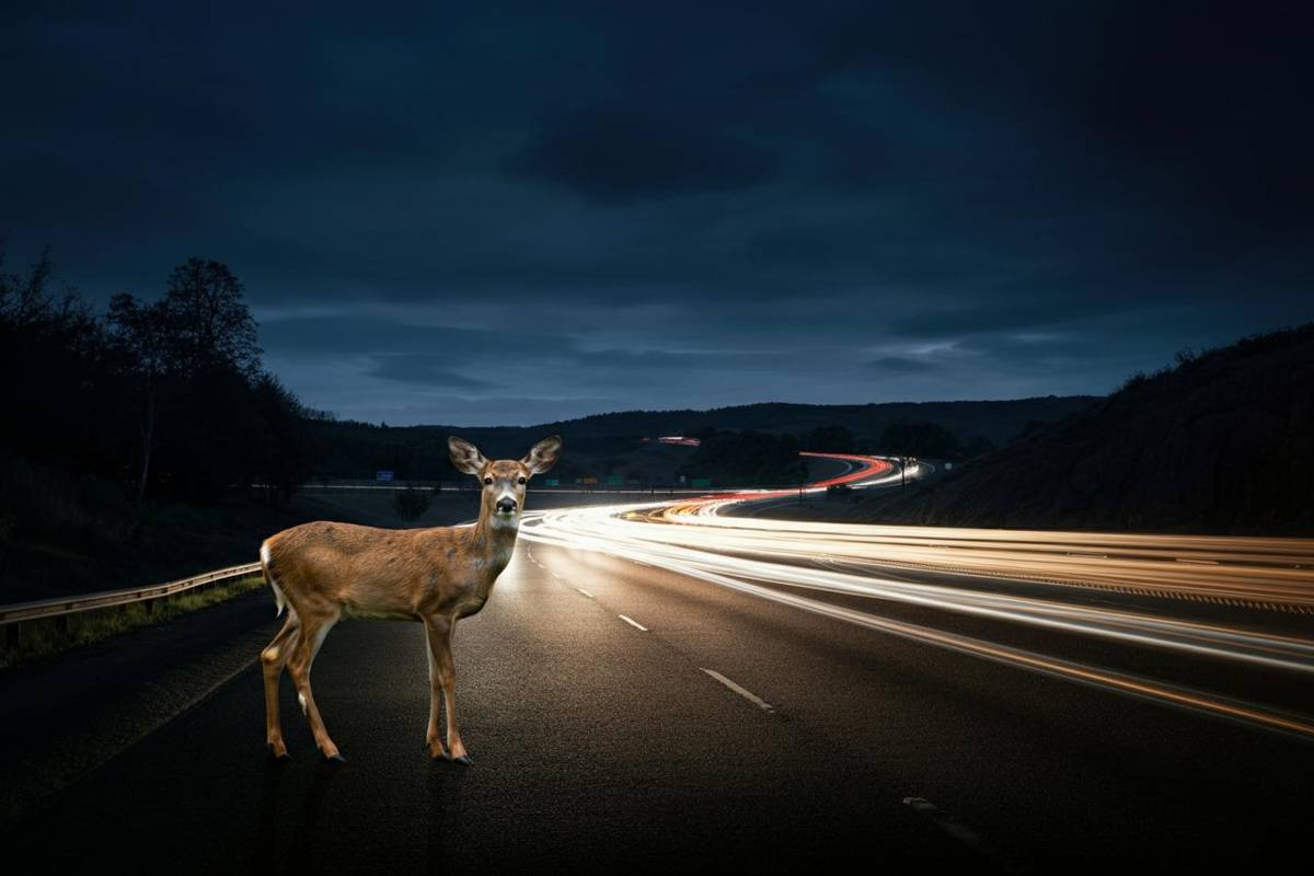 Capriolo in fuga dai cacciatori paralizza la Pontina a Roma