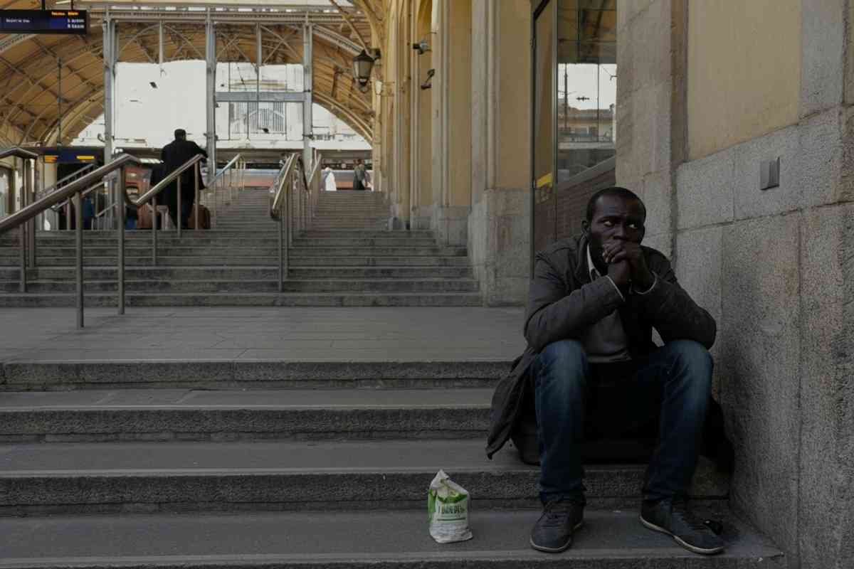 Un gesto disperato: il nigeriano che accende uno spinello per tornare a casa