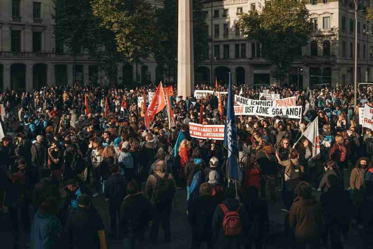 Milano in fermento: tensioni e idranti in piazza Duomo per lo sciopero a sostegno di Gaza