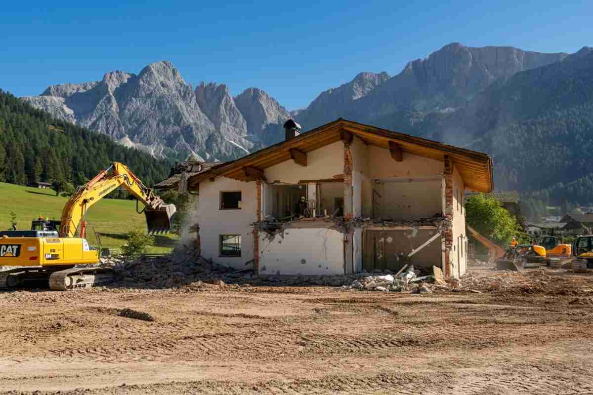 Cortina, la casa demolita mentre il proprietario è in tribunale: «Ormai abbiamo iniziato»