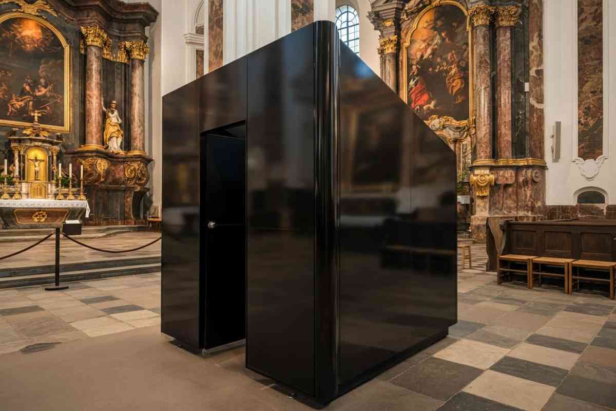 Il confessionale di Bologna che divide: avanguardia o bagno chimico?