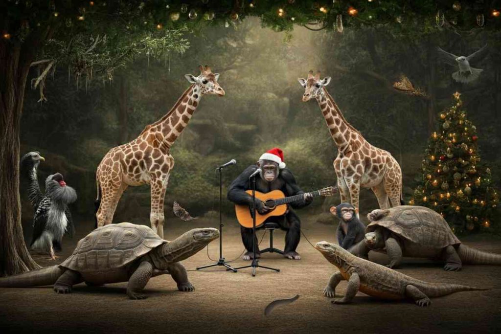 Magia natalizia al bioparco: un concerto per giraffe e draghi di Komodo VIDEO