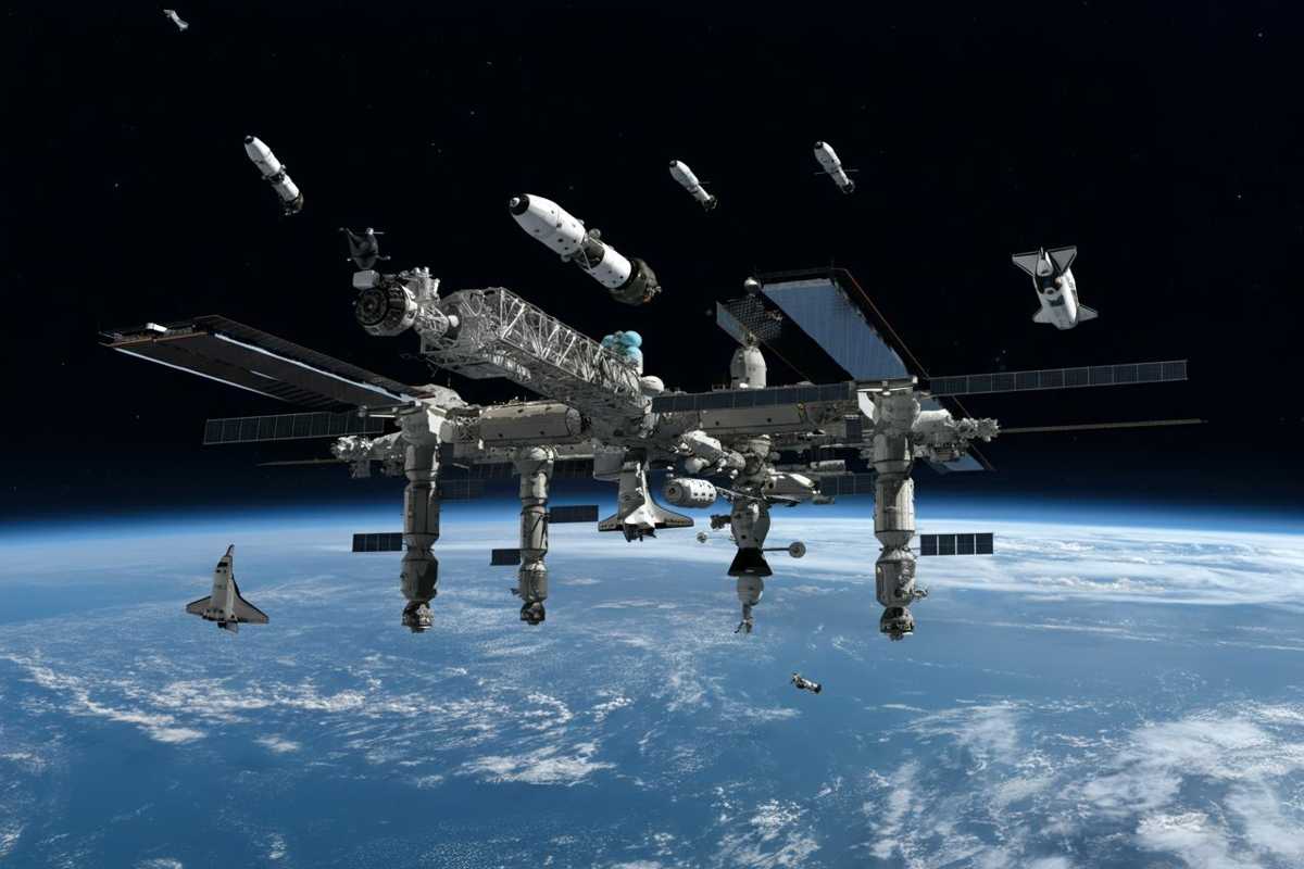 Record di otto navette attraccate alla Stazione spaziale: un traguardo storico