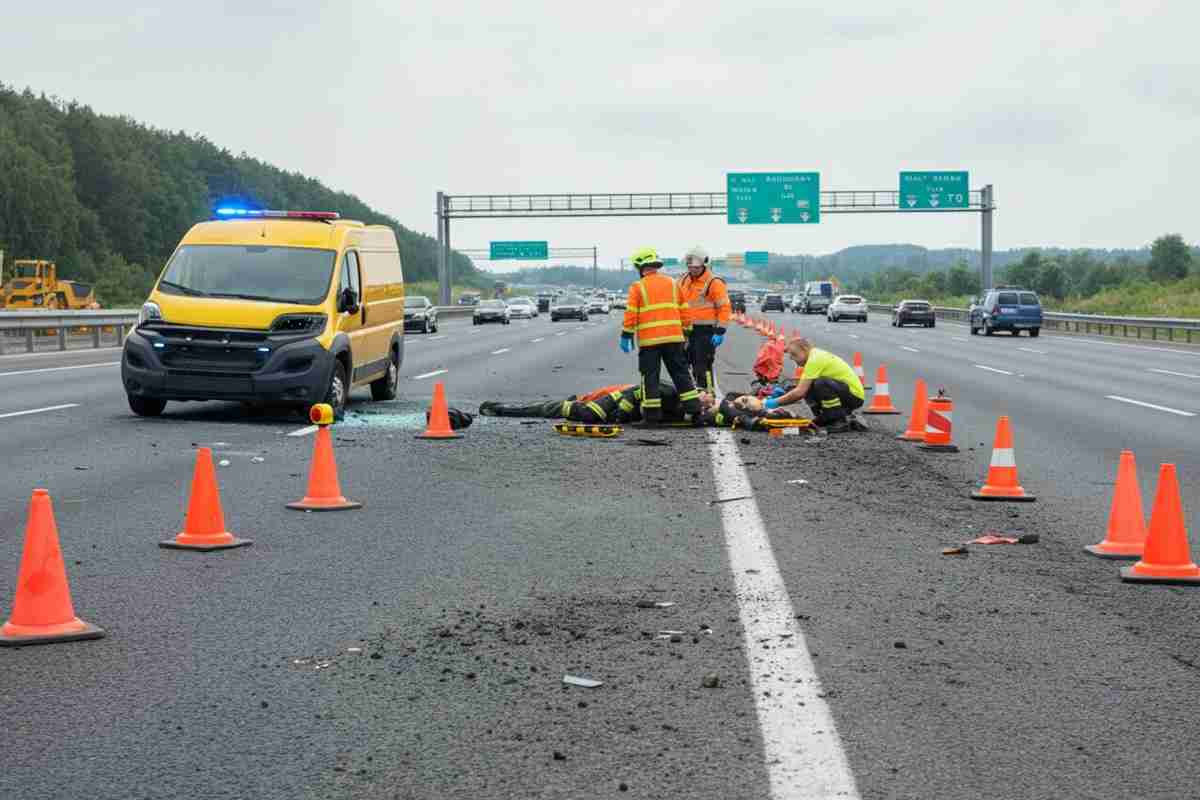Tragedia in autostrada: furgone fuori controllo travolge cantiere, un morto e un ferito grave nel Vicentino