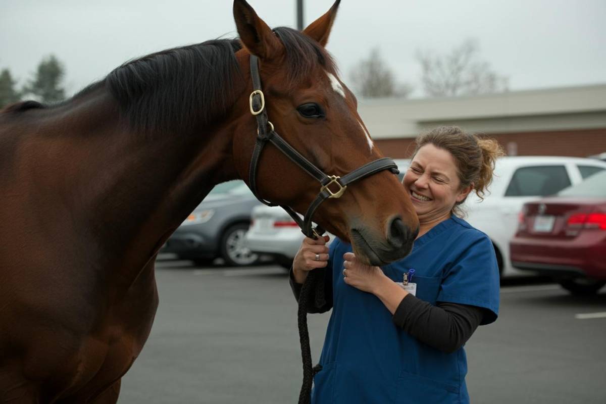 Un emozionante incontro: Barbara riabbraccia la sua cavalla in ospedale