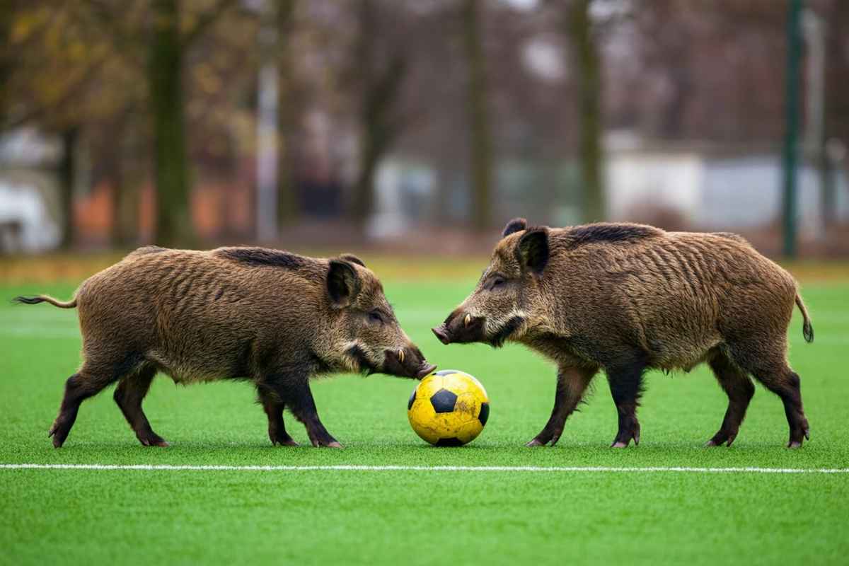 Cinghiali calciatori a Roma: il video sorprendente dei residenti