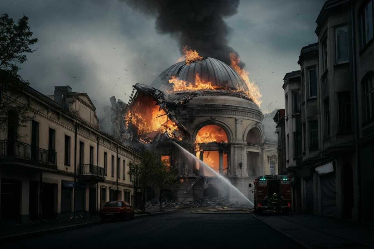 Fiamme al teatro Sannazaro: la cupola crolla e spaventa i residenti di Napoli