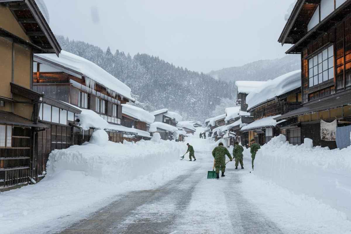 Giappone sotto la neve: 30 vittime in due settimane di tempeste invernali