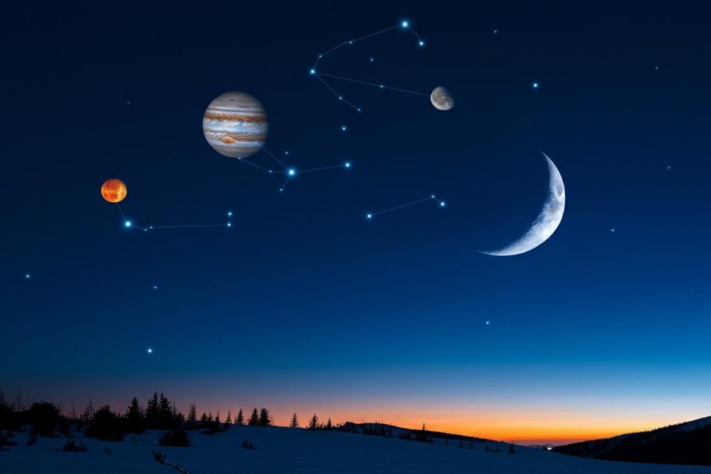 Il cielo di febbraio: Venere, Mercurio e Giove si illuminano insieme
