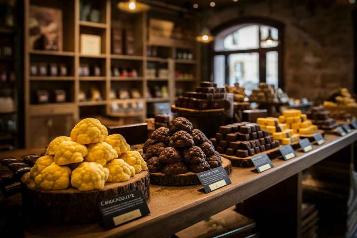 La sorprendente sfida di Giraudi: il cioccolatino incontra il formaggio e il cavolfiore