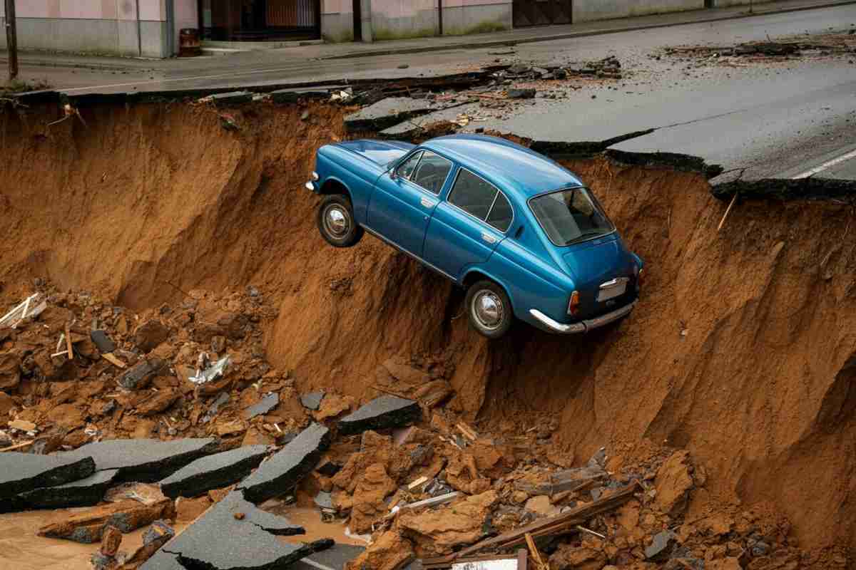 L'incredibile avventura dell'auto sul bordo del precipizio di Niscemi